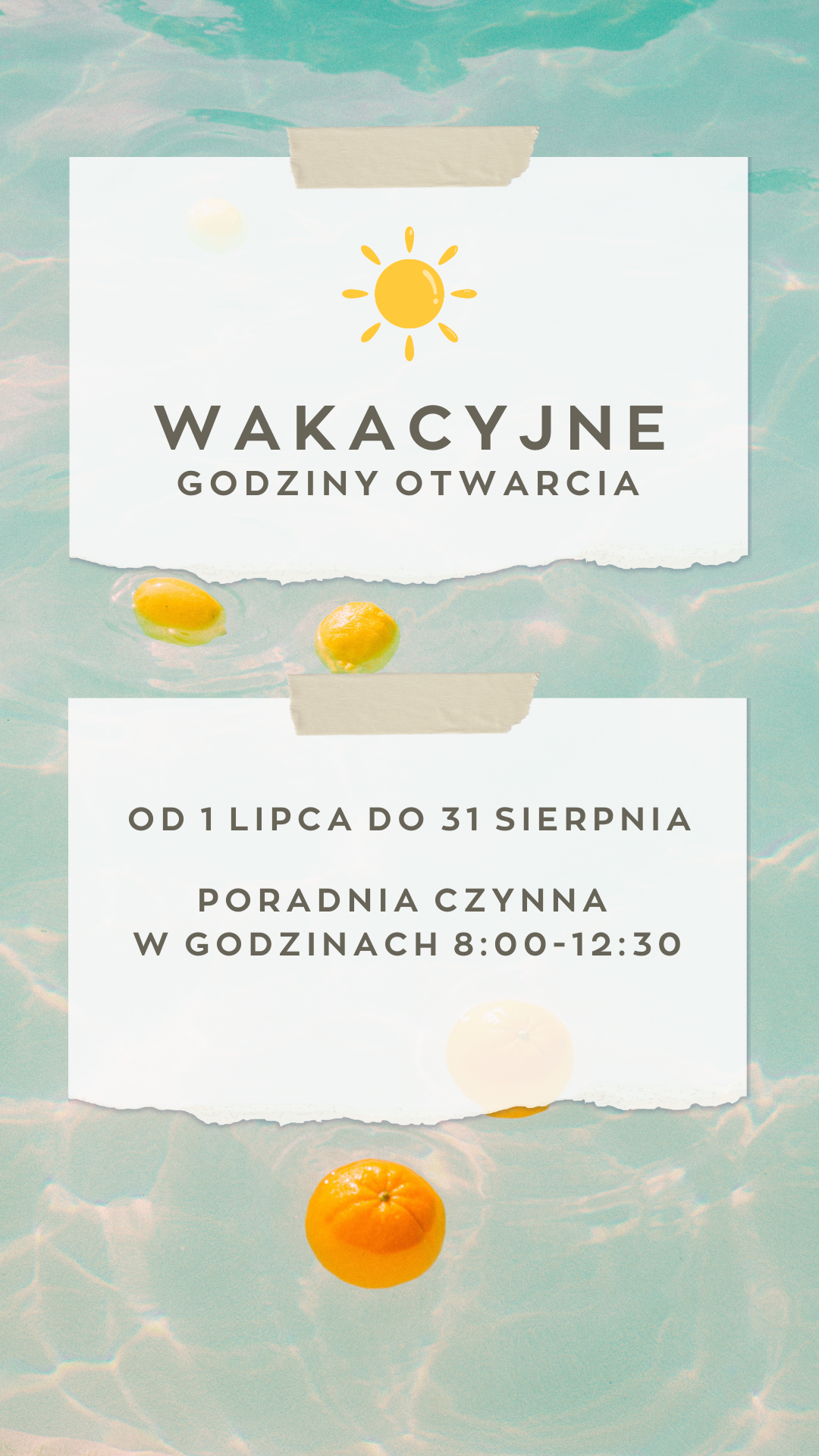Wakacyjne godziny pracy